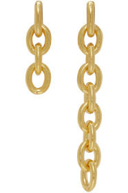 Numbering - Gold #842 Asymmetric Chain Earrings