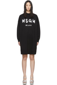 MSGM - 黑色“MSGM Milano” T 恤连衣裙