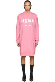 MSGM - ピンク アーティスト ロゴ スウェットシャツ ドレス