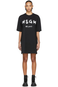 MSGM - 黑色 Artist Logo T 恤连衣裙