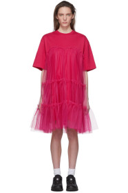 MSGM - Pink Tulle T-Shirt Dress
