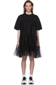 MSGM - Black Tulle T-Shirt Dress