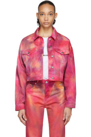 MSGM - Pink Denim Tie-Dye Jacket