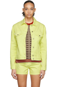 MSGM - Yellow Denim Logo Jacket