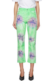 MSGM - Green Tie-Dye Sport Jeans