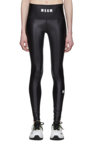 MSGM - Black Logo Leggings
