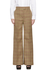 MSGM - Brown Check Trousers