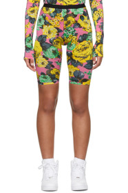MSGM - Pink Rose Print Bike Shorts