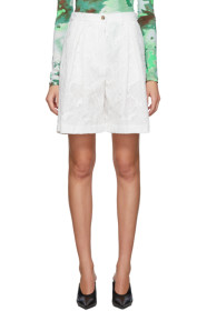 MSGM - White Lace Bermuda Shorts
