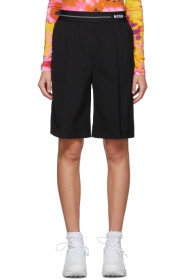 MSGM - Black Logo Bermuda Shorts