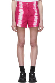 MSGM - Pink Tie-Dye Denim Shorts