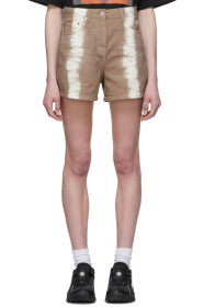 MSGM - Beige Tie-Dye Denim Shorts