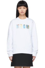 MSGM - White Iridescent Sweatshirt