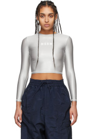 MSGM - Grey Sport Long Sleeve T-Shirt