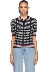 MSGM - Black All Over Logo Polo
