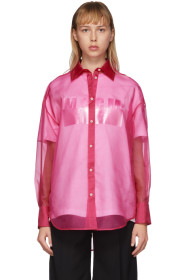 MSGM - Pink Silk Sheer Shirt