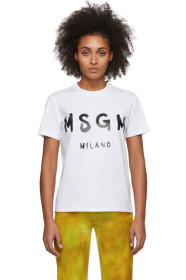 MSGM - ホワイト アーティスト ロゴ T シャツ