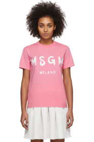 MSGM - ピンク アーティスト ロゴ T シャツ