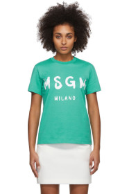 MSGM - グリーン アーティスト ロゴ T シャツ