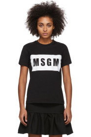 MSGM - ブラック ボックス ロゴ T シャツ