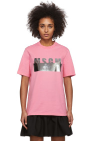 MSGM - ピンク Dégradé ロゴ T シャツ