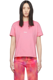 MSGM - ピンク ロゴ T シャツ
