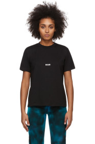 MSGM - ブラック ミクロ ロゴ T シャツ