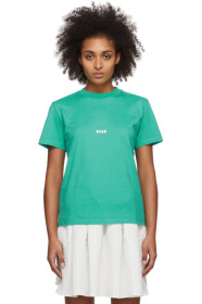 MSGM - グリーン マイクロ ロゴ T シャツ