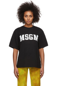 MSGM - ブラック カレッジ ロゴ T シャツ