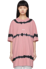 MSGM - Pink Tie-Dye Logo T-Shirt