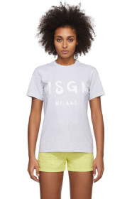 MSGM - グレー アーティスト ロゴ T シャツ
