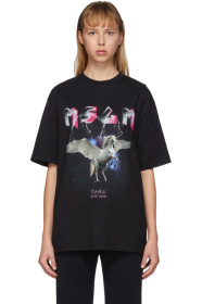 MSGM - Black Space Unicorn Tour T-Shirt