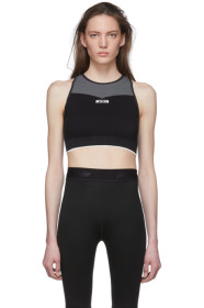 MSGM - Black Cropped Sports T-Shirt