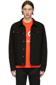 MSGM - ブラック デニム ロゴ スクエア ジャケット