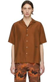 MSGM - ブラウン シルク MSGM シャツ
