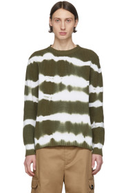 MSGM - グリーン タイダイ ストライプ セーター