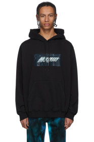 MSGM - ブラック グラフィック フーディ
