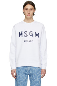 MSGM - ホワイト アーティスト ロゴ スウェットシャツ