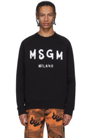MSGM - Pull molletonné noir Artist Logo