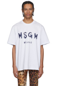 MSGM - ホワイト アーティスト ロゴ T シャツ
