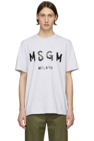 MSGM - グレー アーティスト ロゴ T シャツ
