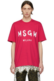 MSGM - ピンク アーティスト ロゴ T シャツ