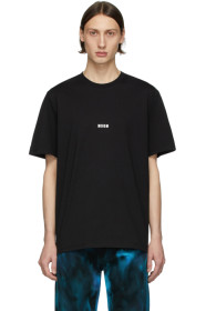 MSGM - ブラック マイクロ ロゴ T シャツ