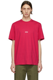 MSGM - ピンク マイクロ ロゴ T シャツ