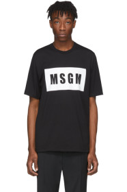 MSGM - ブラック ボックス ロゴ T シャツ