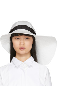 Sacai - White Wide Brim Beach Hat