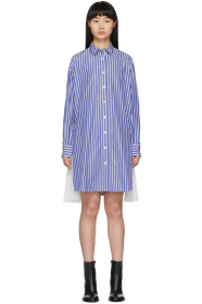 Sacai - 蓝色府绸衬衫连衣裙