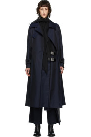 Sacai - 海军蓝 Inner Dress 华达呢风衣