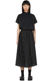 Sacai - 黑色 Cut-Out 衬衫连衣裙