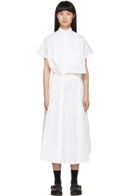 Sacai - White Cut-Out Shirt Dress